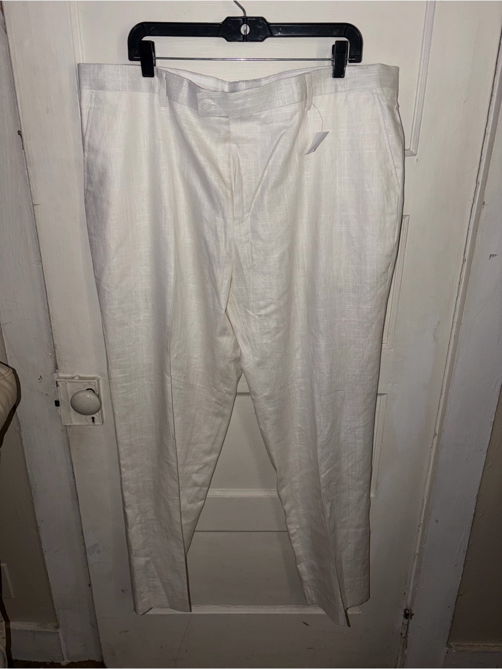 Men's White Linen Dress Pants - Lightweight Summer Trousers